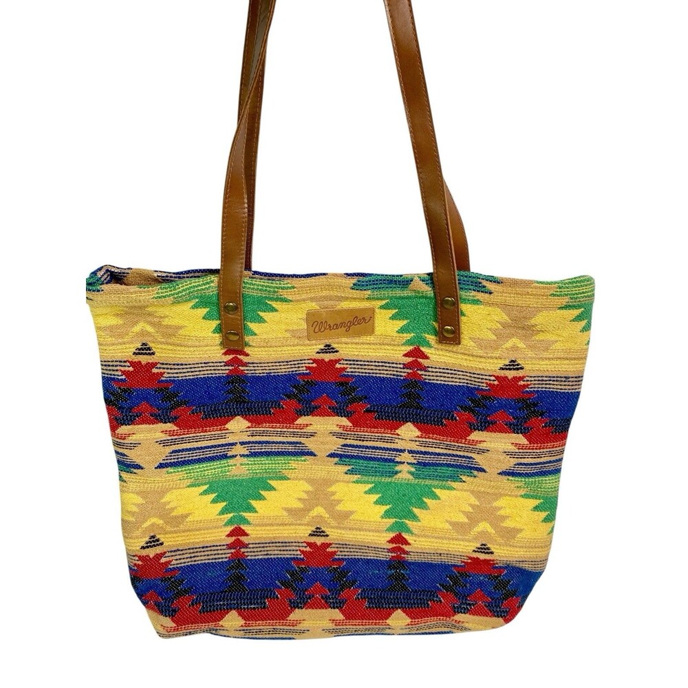 BILLABONG x WRANGLER Rare Aztec Southwestern Tote Bag Cowgirl Purse Western